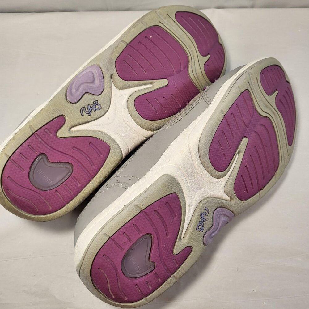 Ryka Tango Slip on Sneaker Leather Size 8 Grey/Purple - Picture 8 of 9